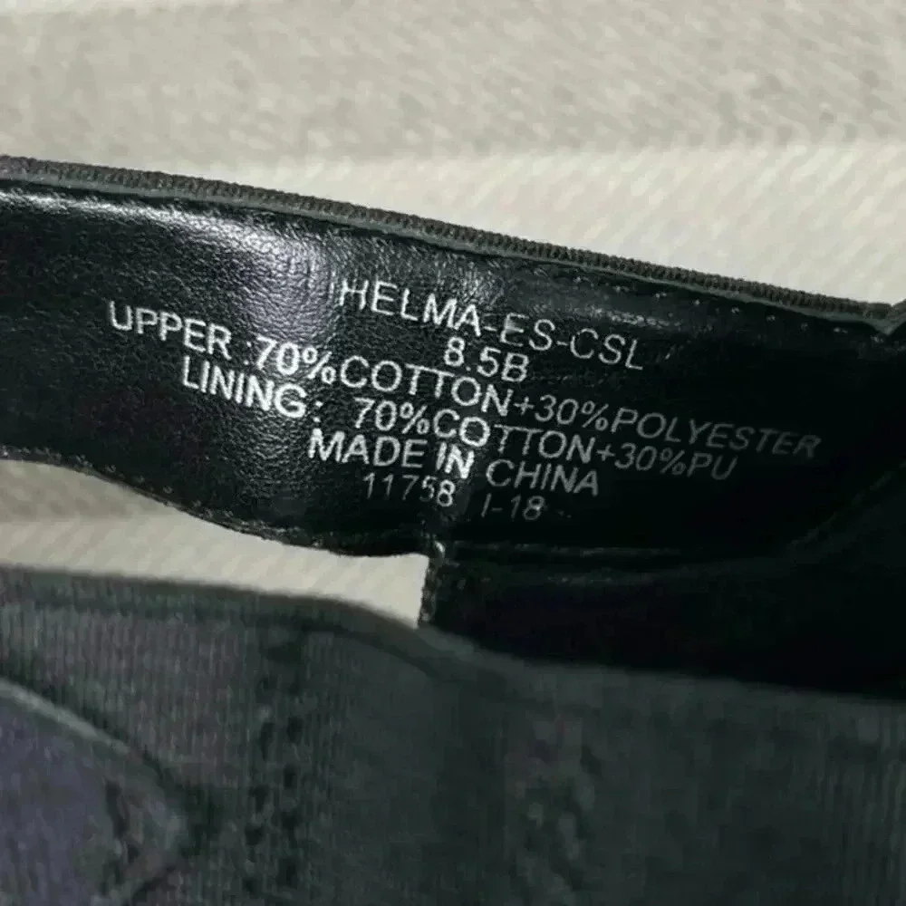 Ralph Lauren Helma Espadrille Slingback Wedge Sandals Black Size‎ 8.5